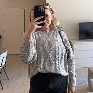 Princess Polly Taupe Cable Knit Sweater